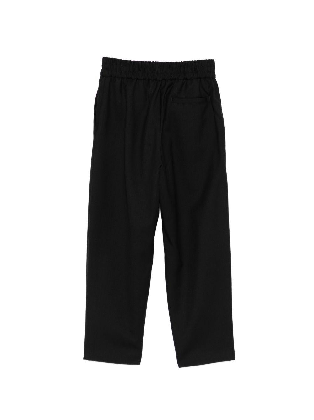 Pantaloni per bambino Balmain Kids neri con toppa con logo in vita BY6P80 I0196 930 BALMAIN KIDS 