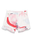 Bermuda per bambina Scotch & Soda Kids bianco con stampa astratta 179297 101 SCOTCH&SODA 