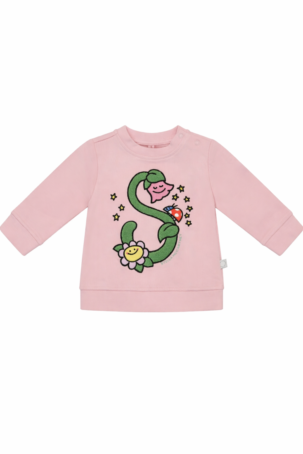 Felpa per neonata Stella McCartney Kids rosa con dettaglio logo sul davanti TY4000 Z3409 51R STELLA McCARTNEY KIDS 