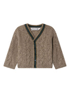 Cardigan per neonato Bonpoint marrone in maglia a trecce W05YCAK00005 262 BONPOINT 