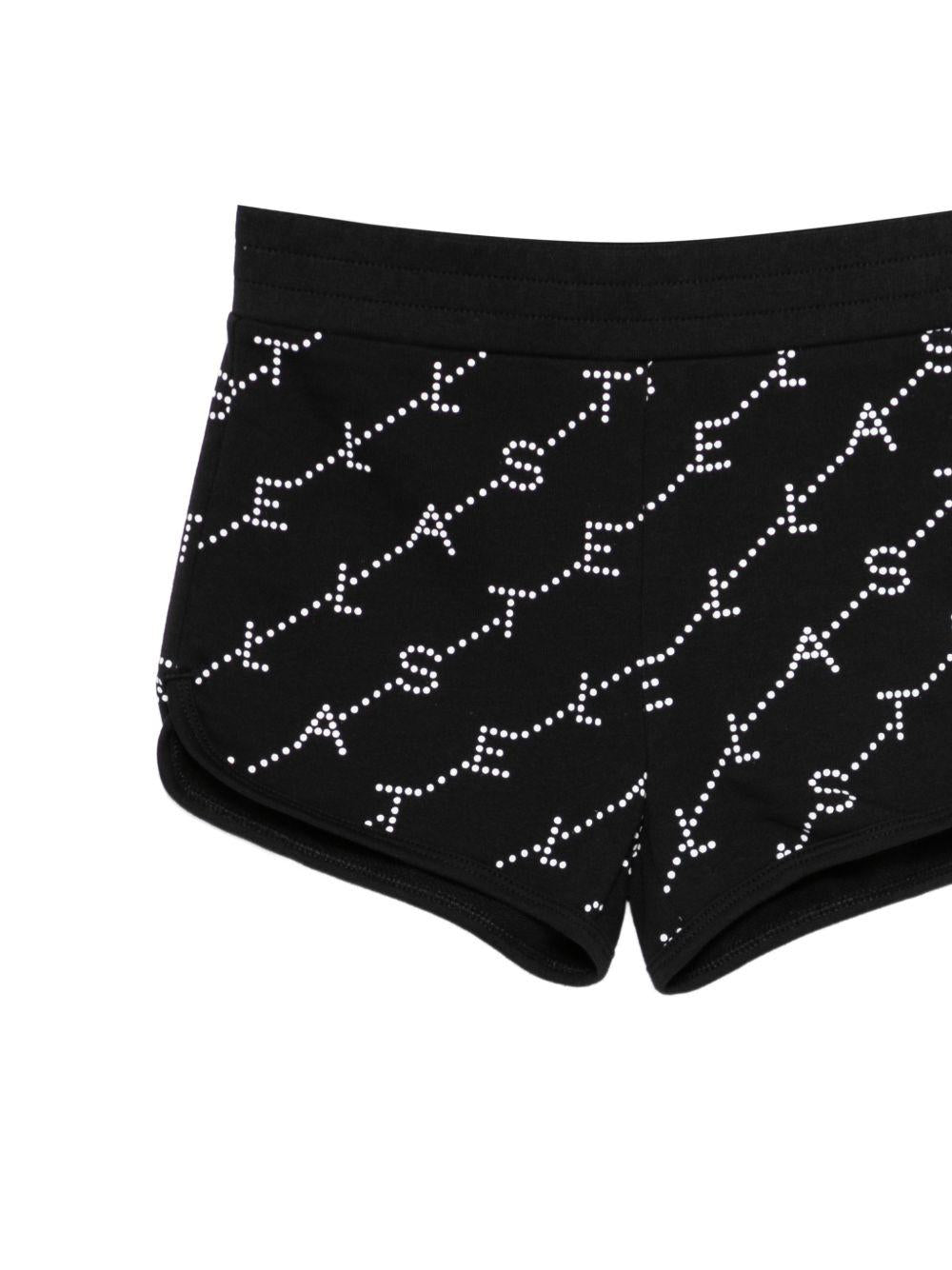 Shorts per bambina Stella McCartney Kids nera con logo all-over TY6D29 Z3477 930BC STELLA McCARTNEY KIDS 