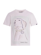 T-shirt per bambino Bonpoint bianca con stampa cagnolino S06BTSK00017 102 BONPOINT 