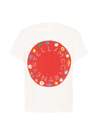 T-shirt per bambina Stella McCartney Kids bianca con stampa grafica TZ8A71 Z3772 101 STELLA McCARTNEY KIDS 