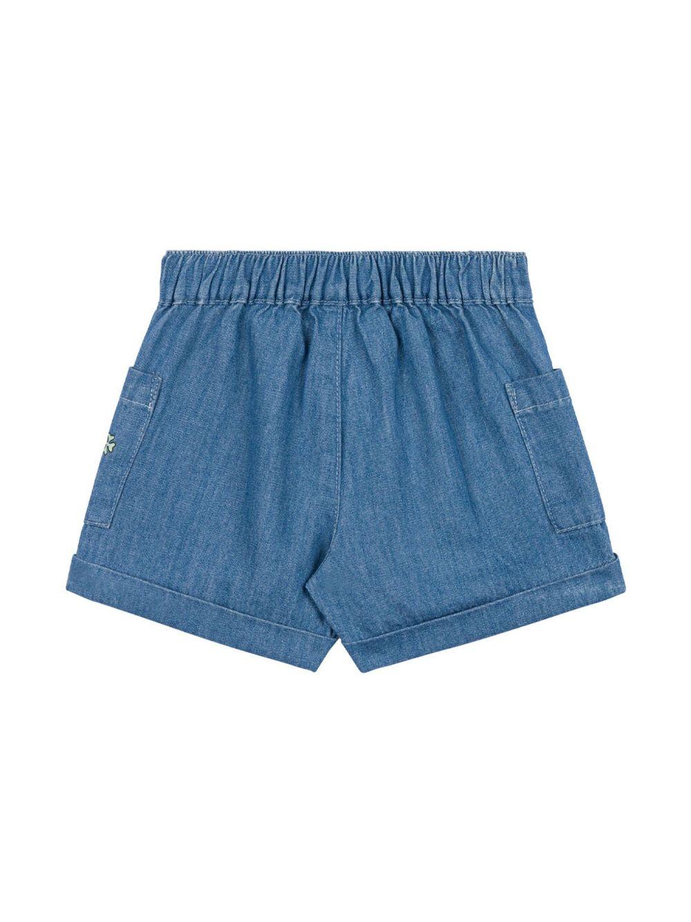 Bermuda con logo per neonata Moschino Kids indaco con vita elasticizzata MUQ019L0E13 40933 MOSCHINO KIDS 