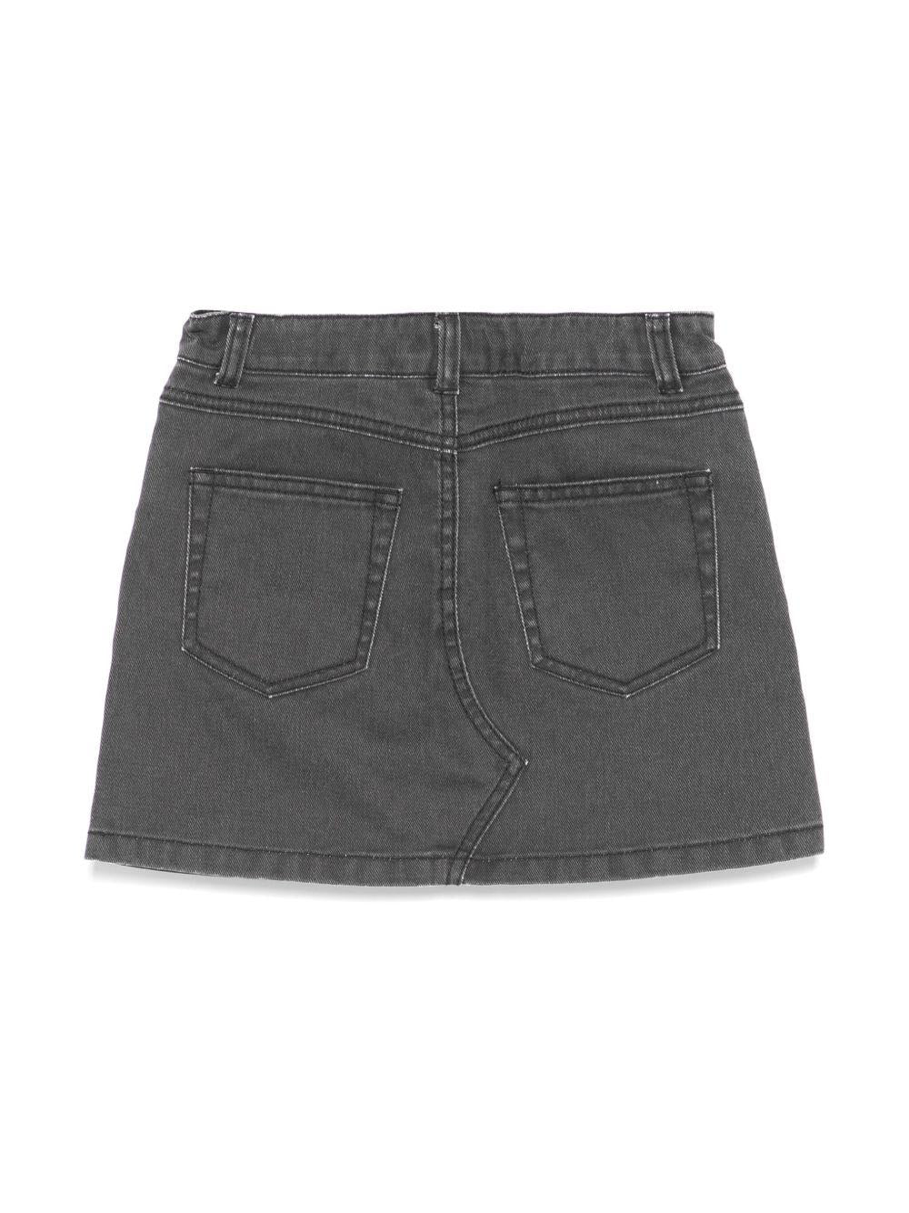 Minigonna denim per bambina Moschino Kids nero con passanti HAJ03MLOA14 60100 MOSCHINO KIDS 