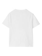 T-shirt per bambino Burberry Kids bianca con design Equestrian Knight 8117319 A1464 BURBERRY KIDS 