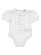 Body per neonata Monnalisa bianco con dettaglio ruches 37G300 7001 0099 MONNALISA KIDS 
