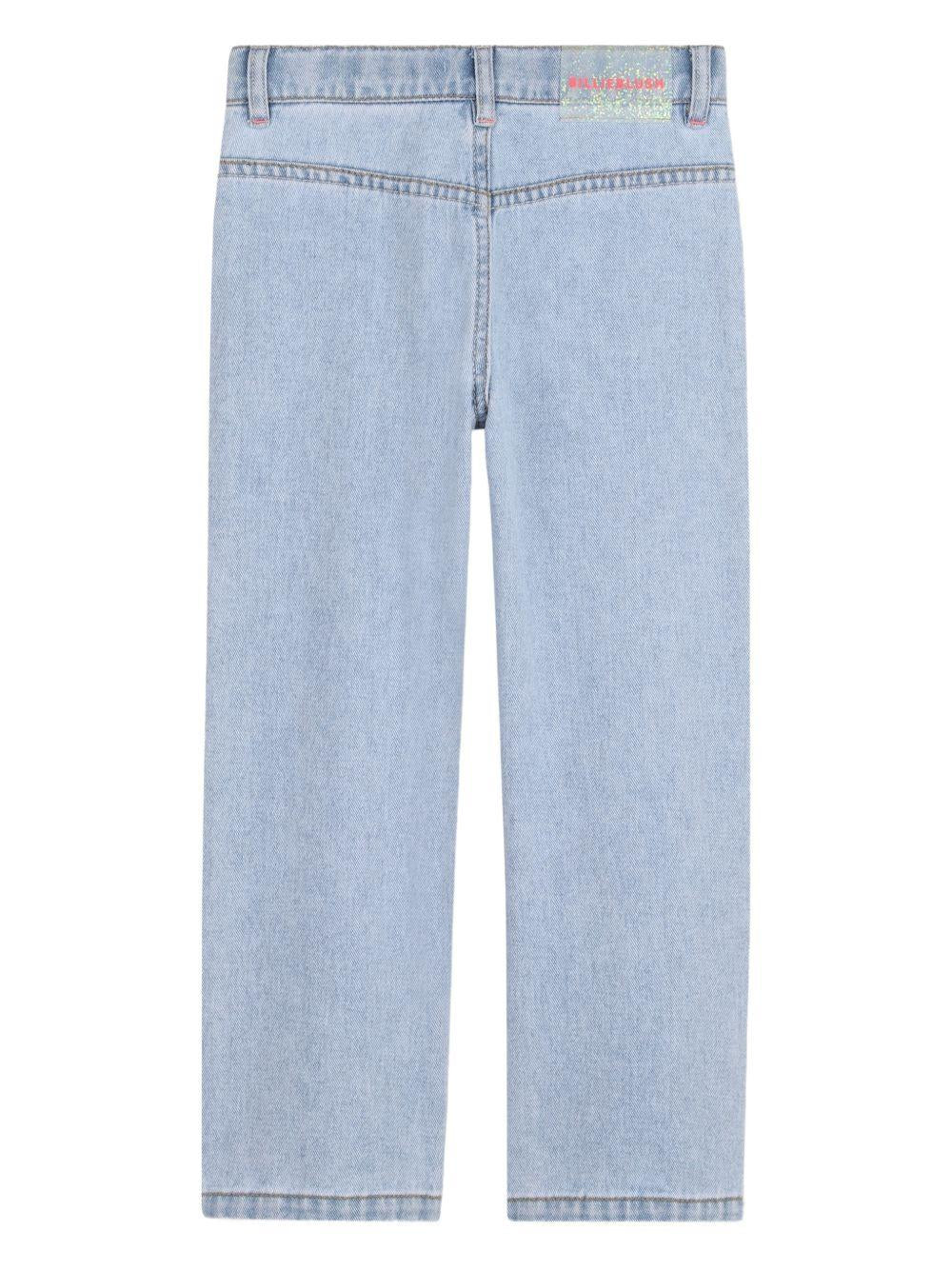 Pantaloni per bambina Billieblush azzurro con tacshe decorate U21878 Z18 BILLIEBLUSH KIDS 