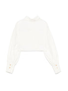 Camicia per bambina Elisabetta Franchi La Mia Bambina bianco con applicazione in pizzo EFCA2630CA235 0000 ElISABETTA FRANCHI KIDS 