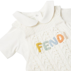 Tutina per neonati Fendi Kids bianca con logo arcobaleno ricamato BUG220 AVWW F0TU9 FENDI KIDS 