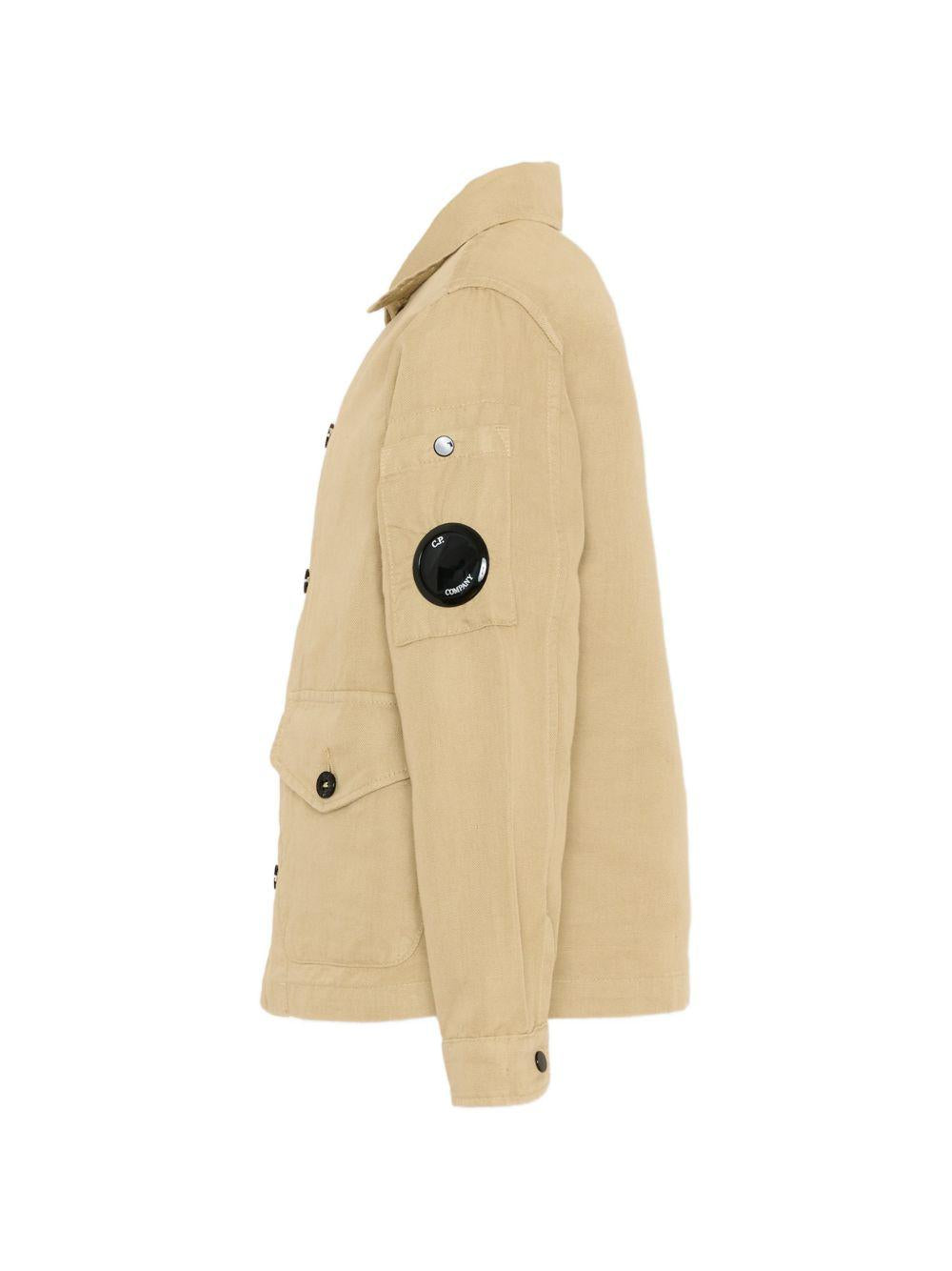 Giacca per bambino C.P. Company Kids beige con tasche applicate e bottoni CUA006LZC01 20129 C.P.COMPANY KIDS 