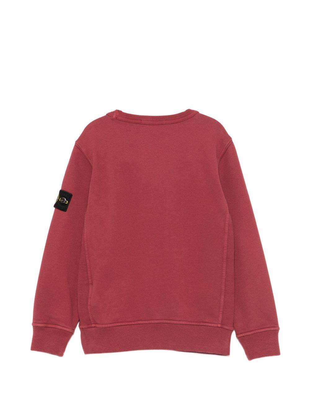 Felpa per bambino Stone Island Kids bordeaux con distintivo Compass L2S166100001S0A20 V0014 STONE ISLAND KIDS 