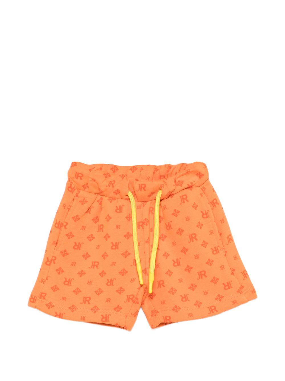 Shorts per neonato John Richmond Junior arancione con monogramma logo all-over RIP26120BE ICONIC MONOGRAM JOHN RICHMOND KIDS 