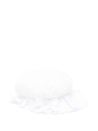 Cappello per neonata La Stupenderia  bianco in lino con fascia elasticizzata e corona piatta TBCP58 D01 LA STUPENDERIA 