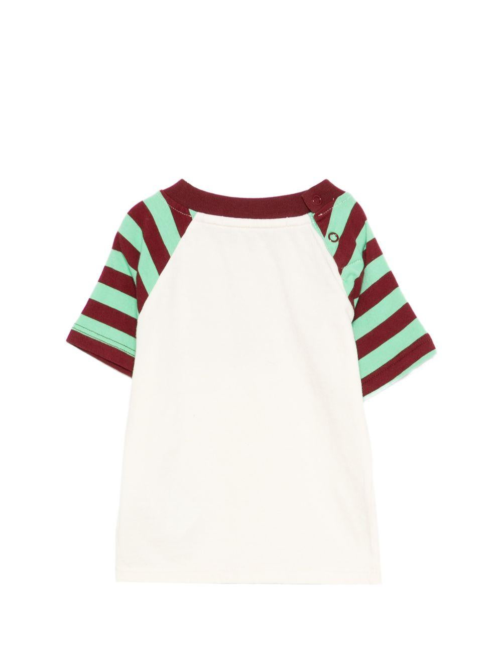 T-shirt per neonato Bobo Choses multicolore con dettagli a righe B126AB018 101 BOBO CHOSES KIDS 