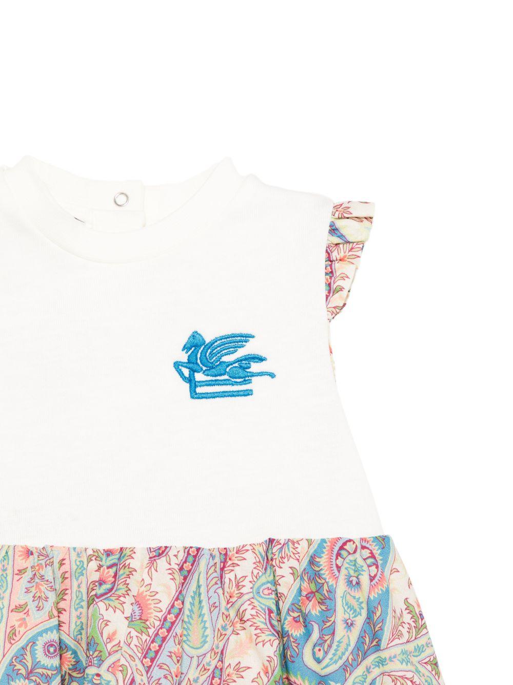 Abito per neonata ETRO KIDS bianco con motivo paisley GY1071 M0081 107MC ETRO KIDS 