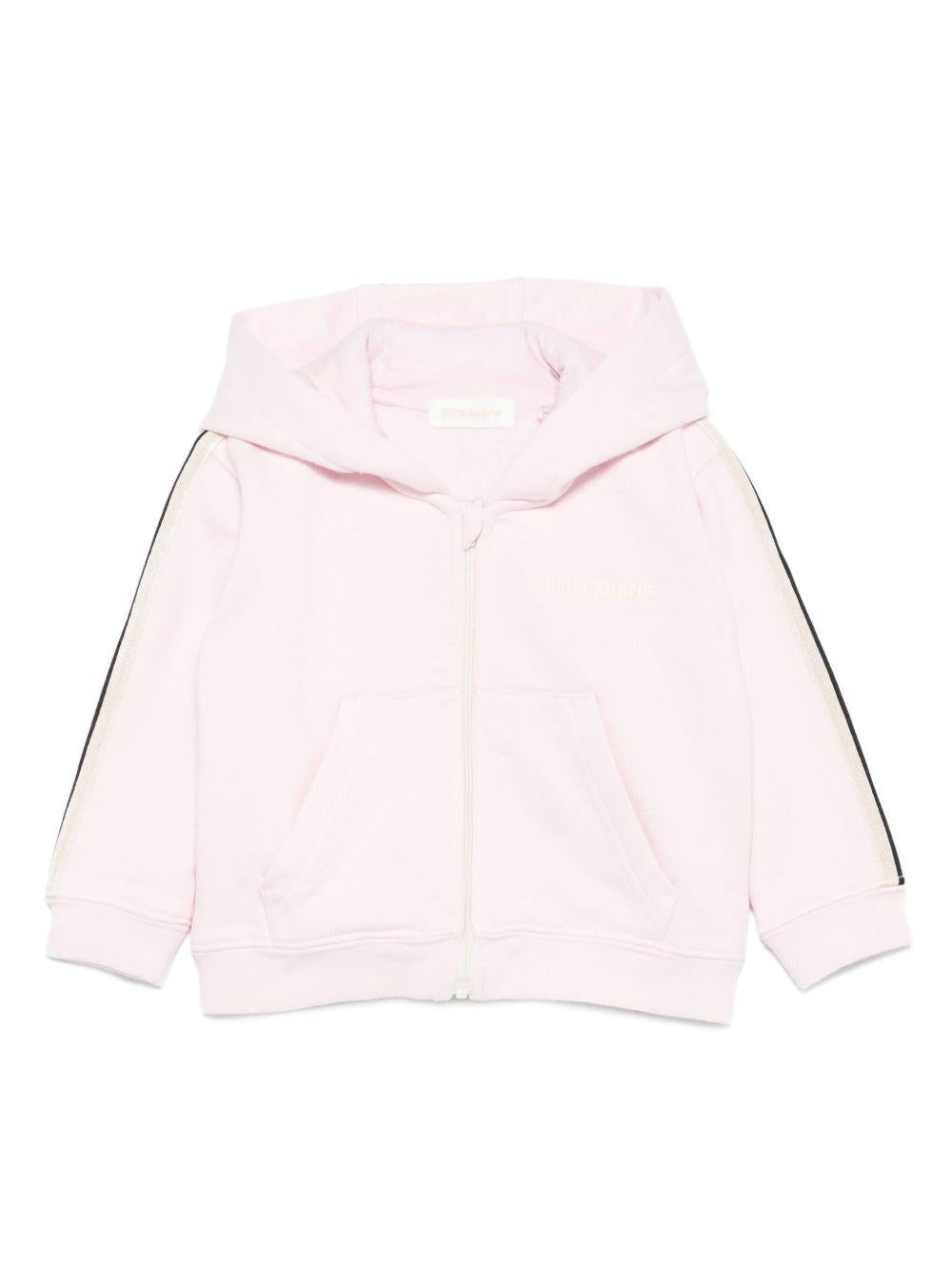 Felpa per neonata Palm Angels Kids rosa con logo ricamato PG3X003F25FLE001 3C03 PALM ANGELS KIDS 