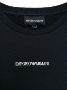 Felpa per bambino Emporio Armani Kids blu con logo sul davanti EB000302 AF14681 UB118 EMPORIO ARMANI KIDS 