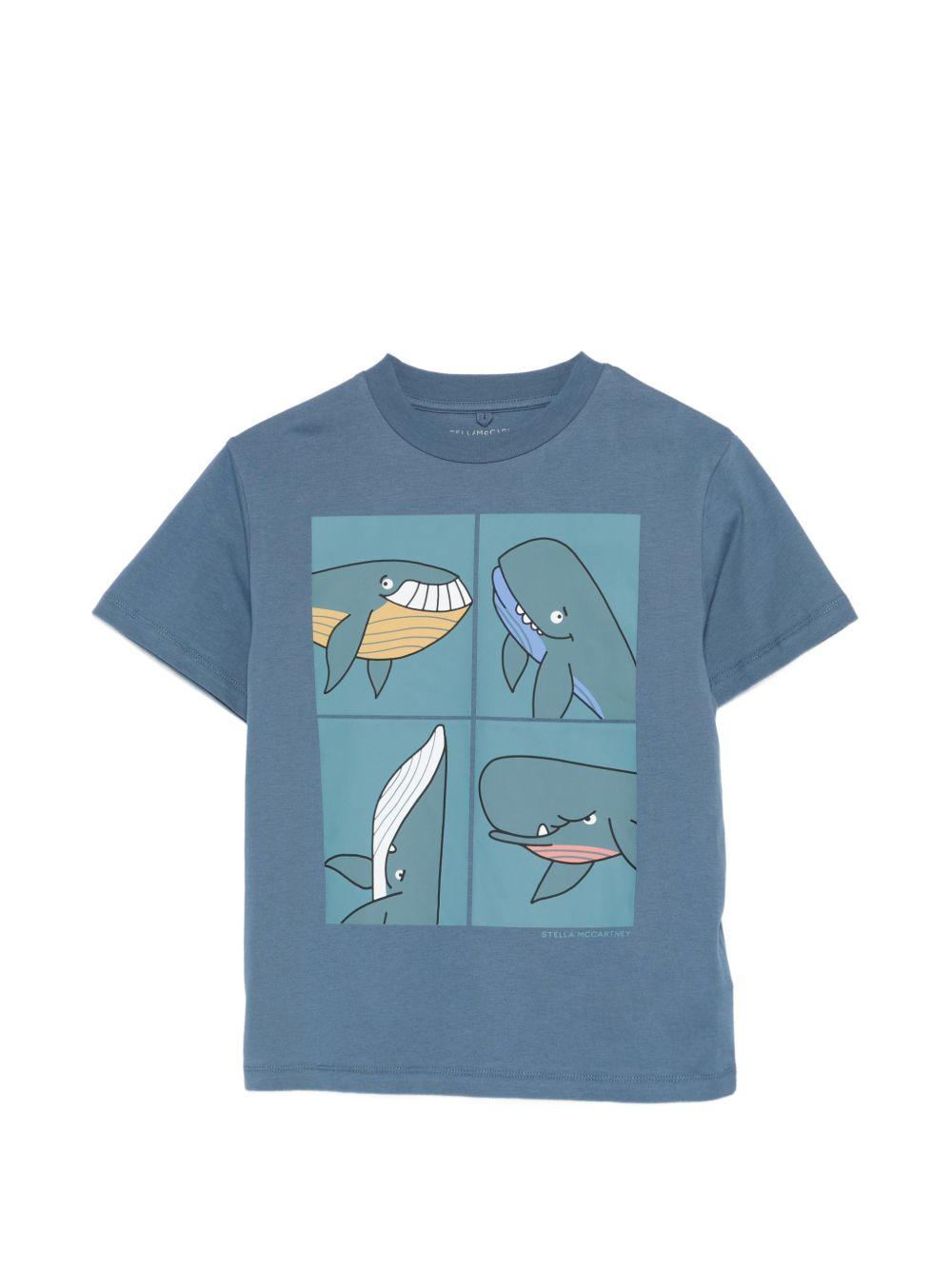 T-shirt per bambino Stella McCartney Kids blu con stampa grafica TY8Q01 Z0434 61B STELLA McCARTNEY KIDS 