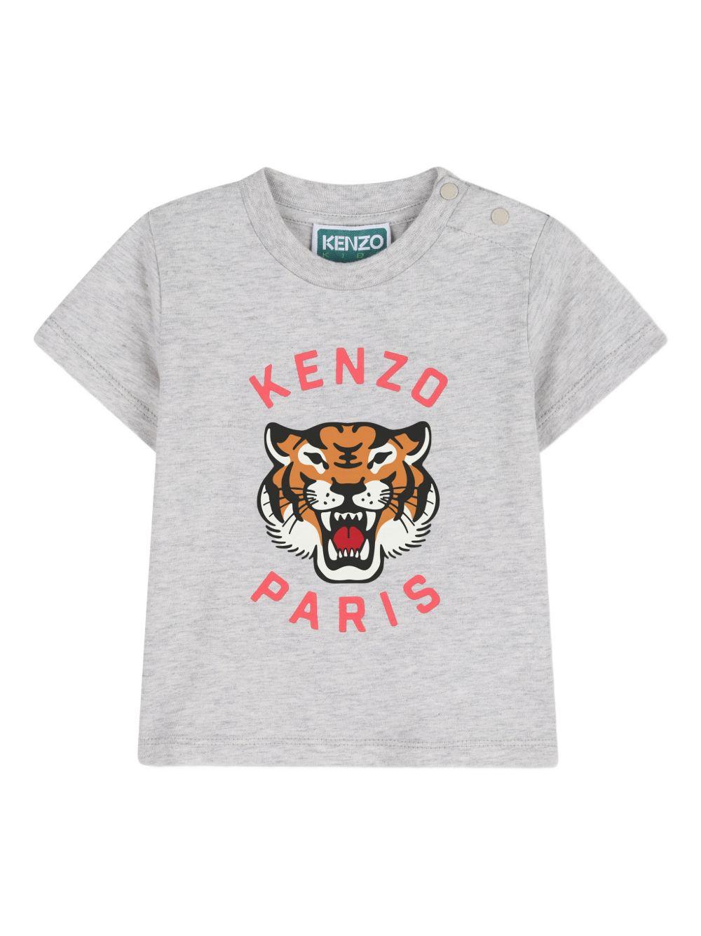 Set t-shirt e shorts per neonato Kenzo Kids grigio con dettaglio stampa K61708 A16 KENZO KIDS 