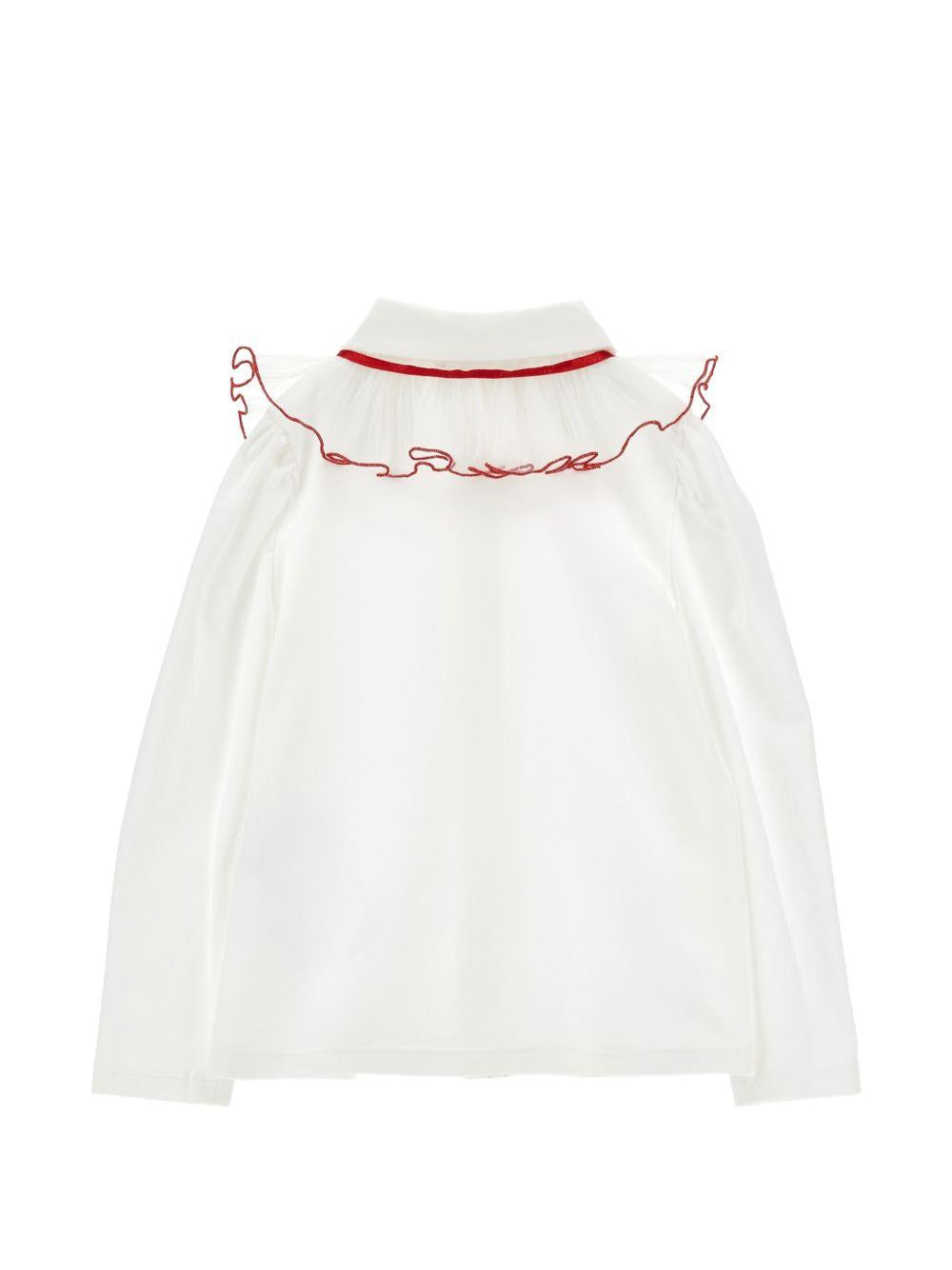 Camicia per bambina Monnalisa Kids bianca con colletto con ruches 17H300 8201 0143 MONNALISA KIDS 