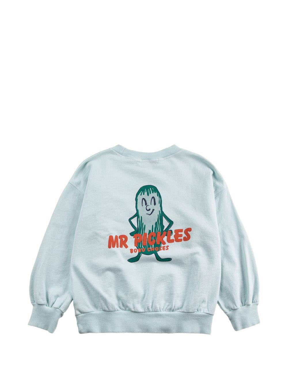 Felpa per bambino Bobo Choses azzurra con stampa grafica Mr. Pickles sul retro B126AC049 451 BOBO CHOSES KIDS 