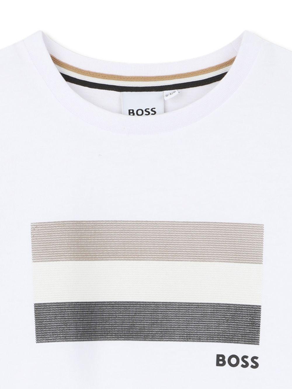 T-shirt per bambino Boss Kids bianco con stampa grafica J52979 10P BOSS KIDS 