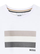 T-shirt per bambino Boss Kids bianco con stampa grafica J52979 10P BOSS KIDS 