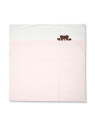 Coperta per neonata Fendi Kids bianca e rosa con dettaglio Teddy Bear BUJ282 ST8 F0C11 FENDI KIDS 