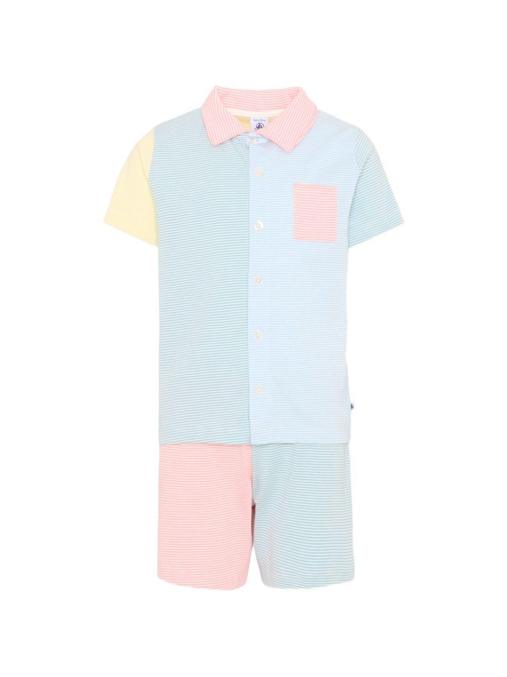 Pigiama per bambini Petit Bateau multicolore con taschino sul petto A0F1M 01 PETIT BATEAU 