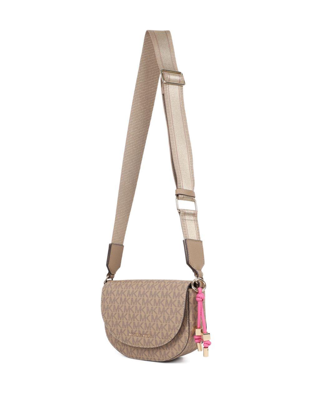 Borsa a spalla per bambina Michael Kors Kids beige con monogramma R30632 215 MICHAEL KORS KIDS 