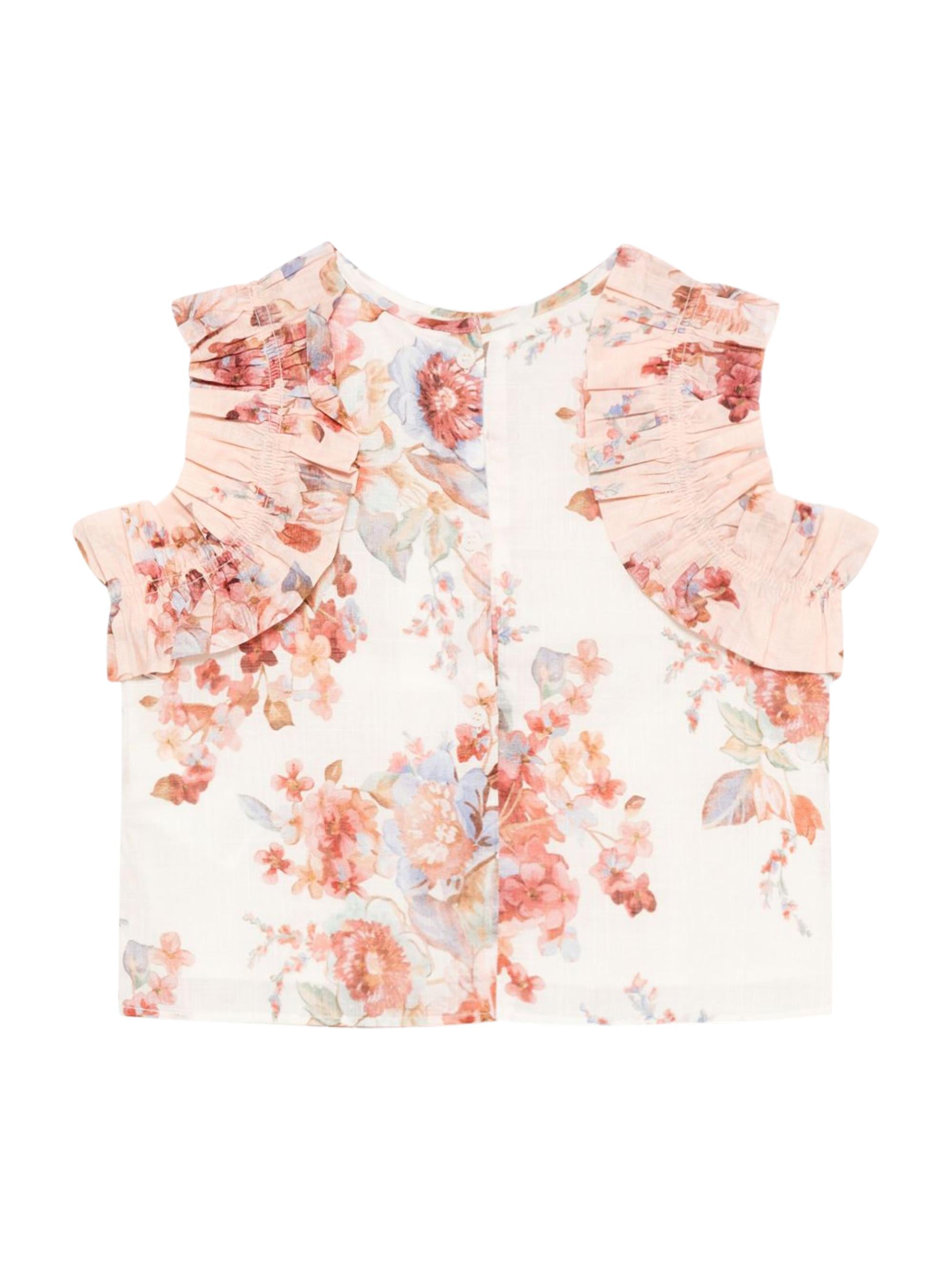 T-shirt Awaken per bambina Zimmermann Kids rosa con stampa floreale 5943TR S261 ZIMMERMANN KIDS 