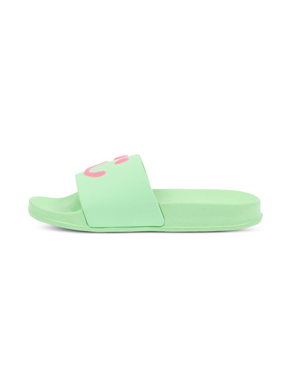Sandali slides per bambina Molo verde con stampa smile 7S26U201 5610 MOLO 
