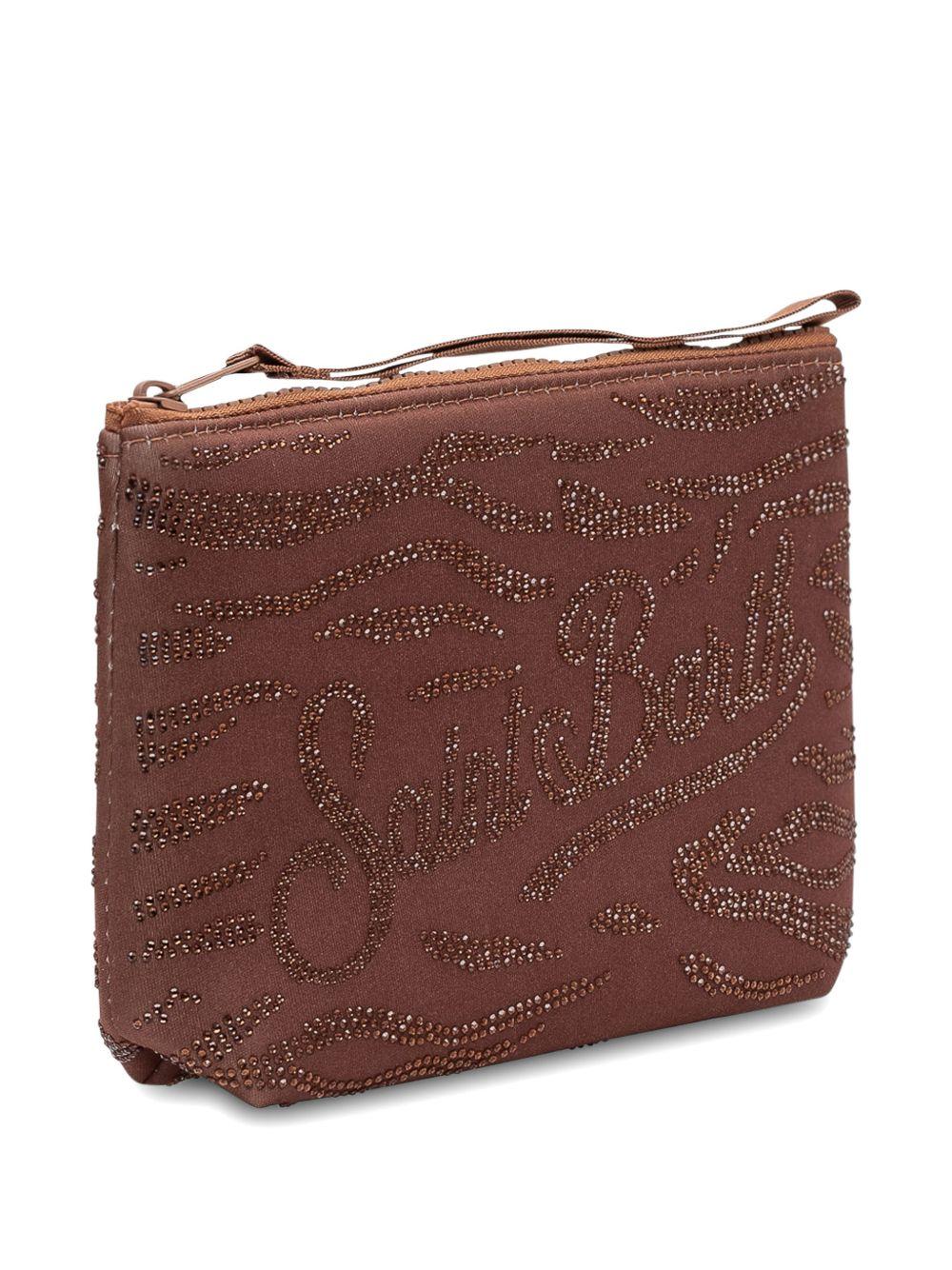 Pochette Aline MC2 Saint Barth marrone con strass ALI0032 09241L MC2 ST. BARTH KIDS 
