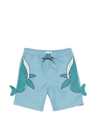Costumi per bambino Stella McCartney Kids azzurro con grafica balene TYCP69 Z0433 642 STELLA McCARTNEY KIDS 