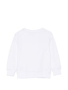 Felpa per bambino Moschino Kids bianca con taschino sul petto HUF09PLCA86 10101 MOSCHINO KIDS 