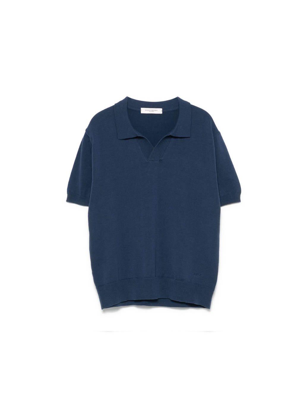 Polo in cotone per bambino Paolo Pecora Kids blu con orlo a coste PP3982 AZZ PAOLO PECORA KIDS 