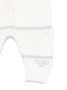 Pantaloni in maglia per neonato Fendi Kids bianco con ricamo all-over BUG183 ATRO F1RAX FENDI KIDS 