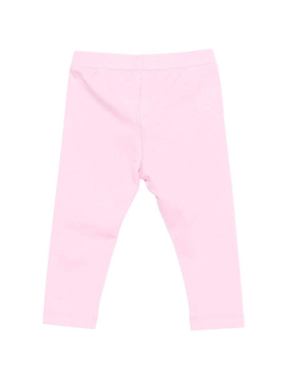Leggins per neonata Moschino Kids rosa con dettaglio Teddy Bear con cuore MIP032LBA00 51473 MOSCHINO KIDS 