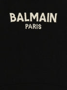 Maglione per bambino Balmain Kids nero con logo a intarsio e girocollo BX9P00 Z2312 930AV BALMAIN KIDS 