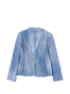 Giacca per bambina Ermanno Scervino Junior azzurra con revers classici Z1G101 7366 0062 ERMANNO SCERVINO KIDS 