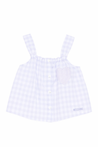 Top per bambina Moschino Kids viola con motivo a quadri HDC02GN0N07 83661 MOSCHINO KIDS 