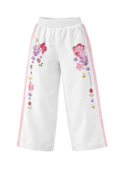 Pantaloni sportivi per bambina Monnalisa bianchi a fiori 19G405 7007 0099 MONNALISA KIDS 
