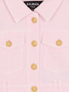 Giubbino per bambina Balmain Kids rosa con bottoni dorati BY2A07 Z3702 51E BALMAIN KIDS 