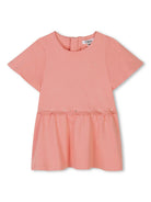 Abito per neonata Chloé Kids rosa con trama intrecciata e orlo a smerlo C20547 48D CHLOE' KIDS 
