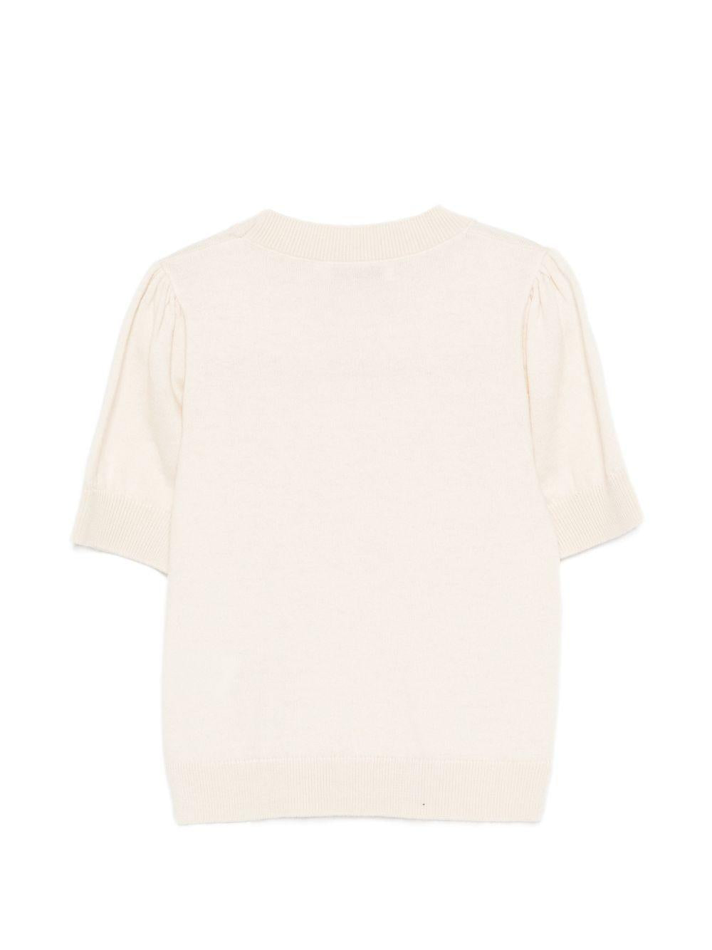 T-shirt per bambina Bonpoint beige con ricamo ciliegie S06GJUK00005 103 BONPOINT KIDS 