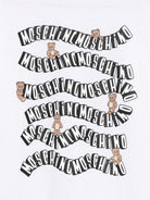 T-shirt per bambini Moschino Kids bianca con stampa grafica sul davanti HXM05GLAA52 10101 MOSCHINO KIDS 