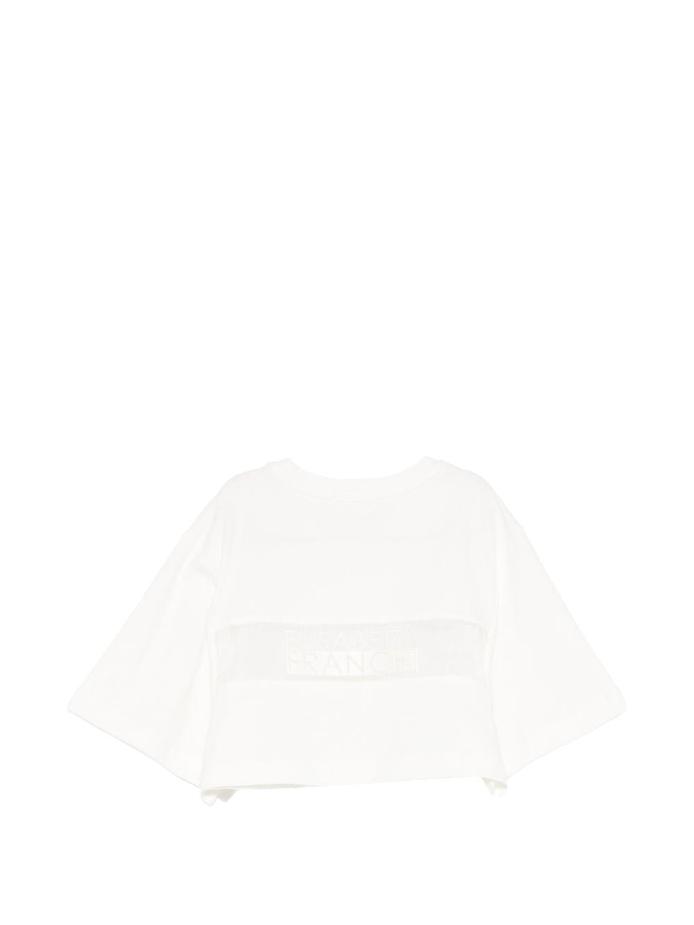 T-shirt per bambina Elisabetta Franchi La Mia Bambina bianco con dettaglio logo EFTS2540JE006 0004 ElISABETTA FRANCHI 