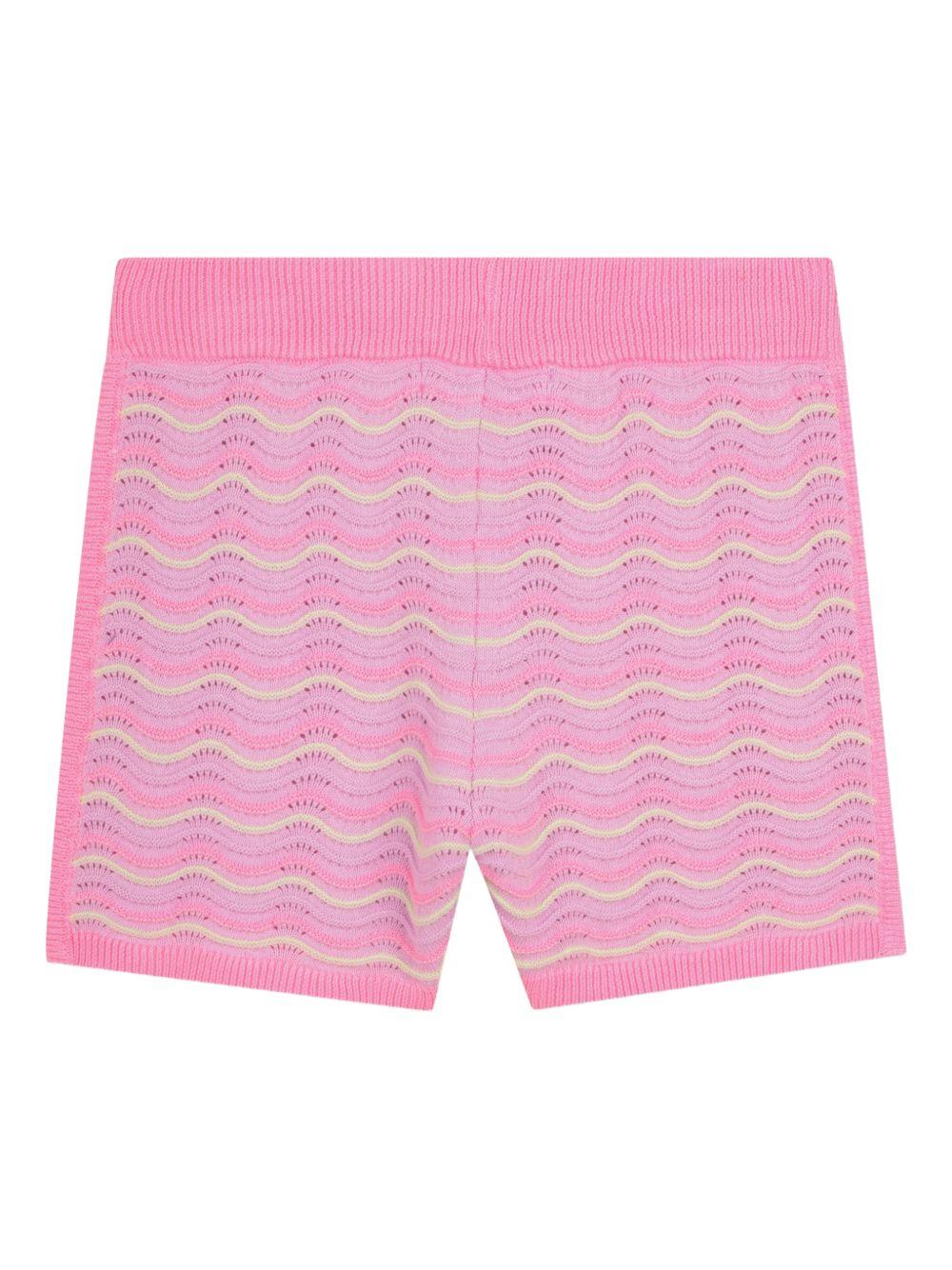 Shorts per bambina Billieblush rosa con motivo a onde in maglia U21895 929 BILLIEBLUSH KIDS 