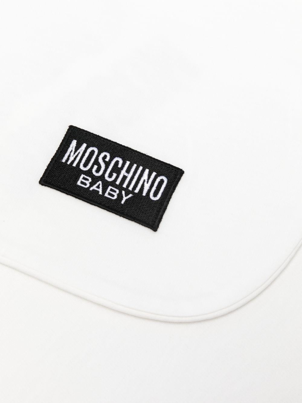 Coperta per neonati Moschino Kids bianca con stampa Teddy Bear MUB00MLCA19 10063 MOSCHINO KIDS 